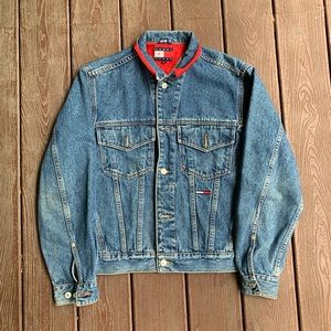 Vintage 90s Tommy Jeans Flag Denim Jacket